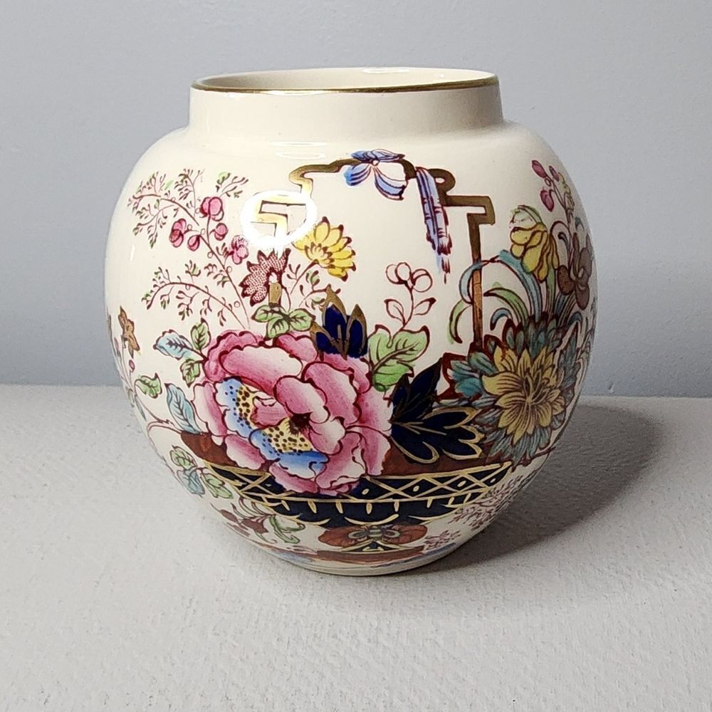 Masons Regency England Porcelain Vase Patent Ironstone China Chinoiserie - Picture 2 of 6